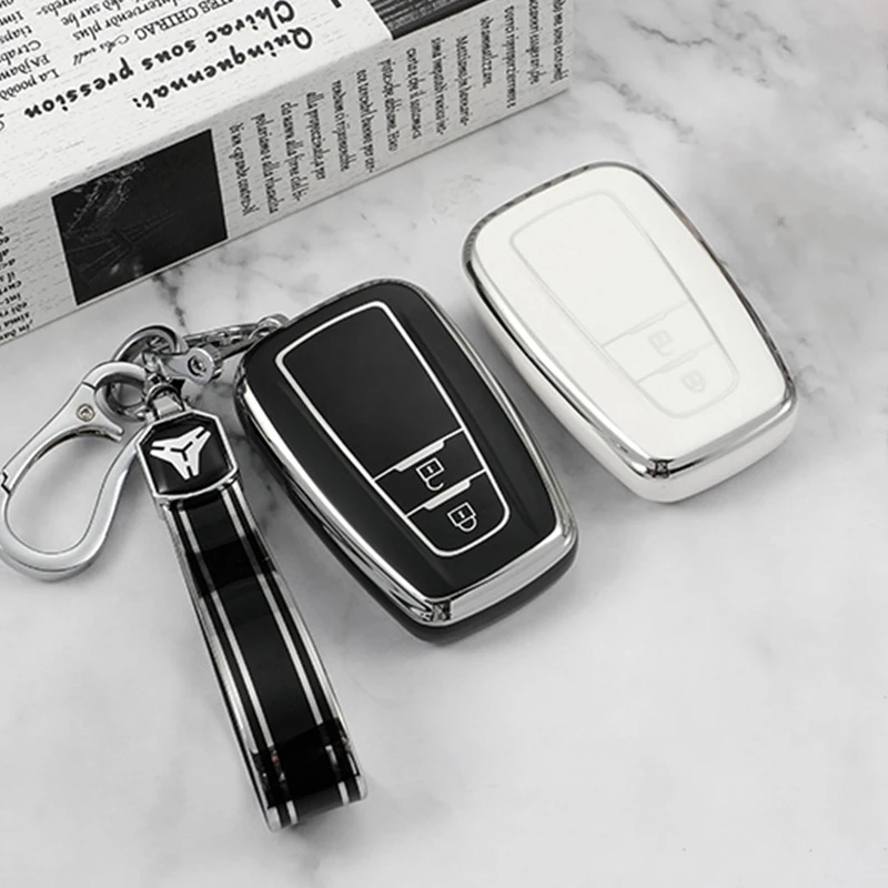 Für Toyota Prius Camry Corolla CHR C-HR RAV4 Land Cruiser Prado 2/3/4 Tasten TPU Auto Schlüssel Fall Abdeckung Shell Keychain zubehör