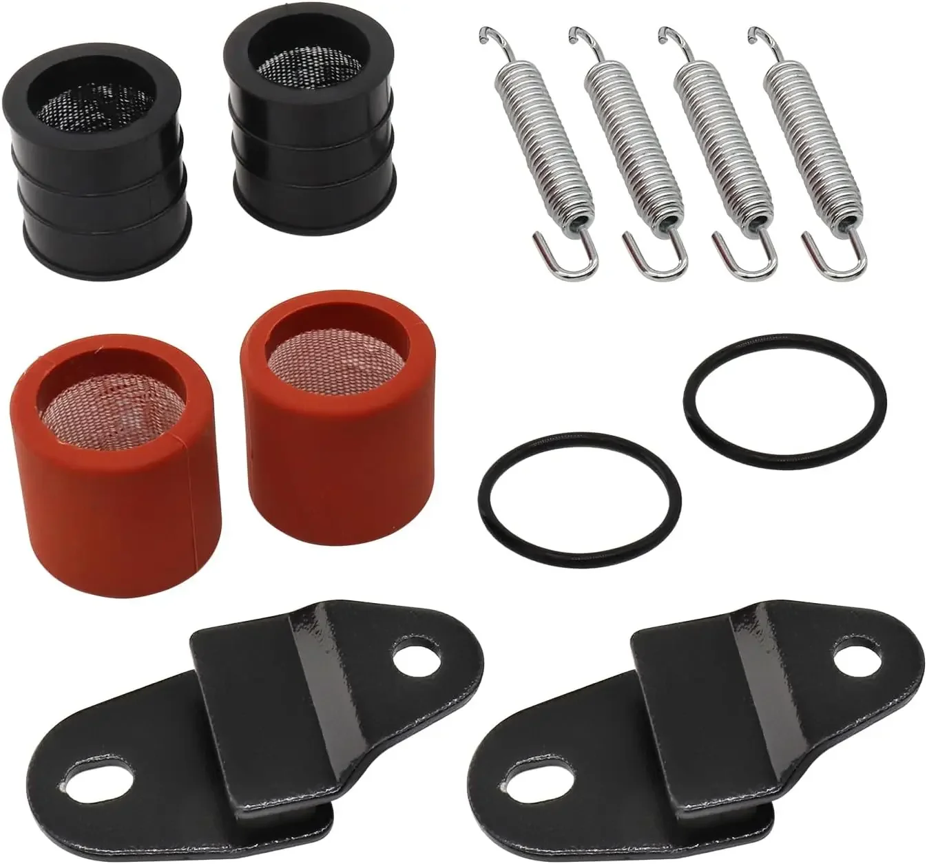 For Exhaust Muffler Joint Gasket Spring Stay Kit for Yamaha Banshee 350 YFZ350 1987-2006 Pipe Stay Mount with Hangers Springs O-