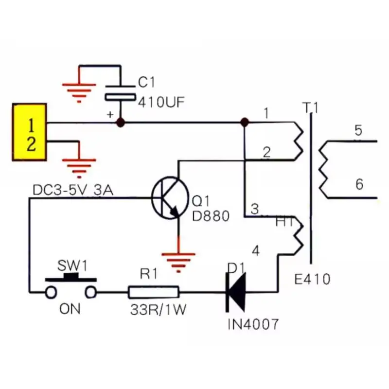 DC3-5V Low Input High Voltage Generator DIY Kit Arc Igniter Lighter Module for DIY Electronic Modification Projects