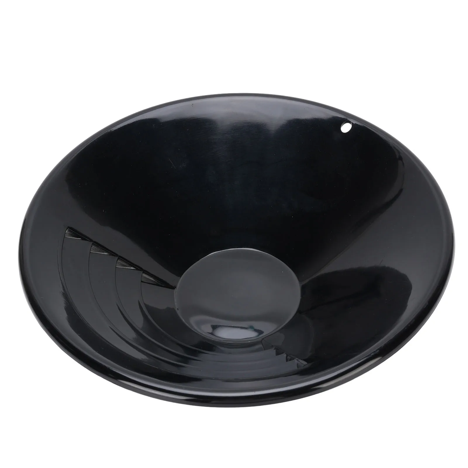 10 Inch Gold Pan Black Round ABS Sturdy Lightweight Gold Panning Pan for Prospecting