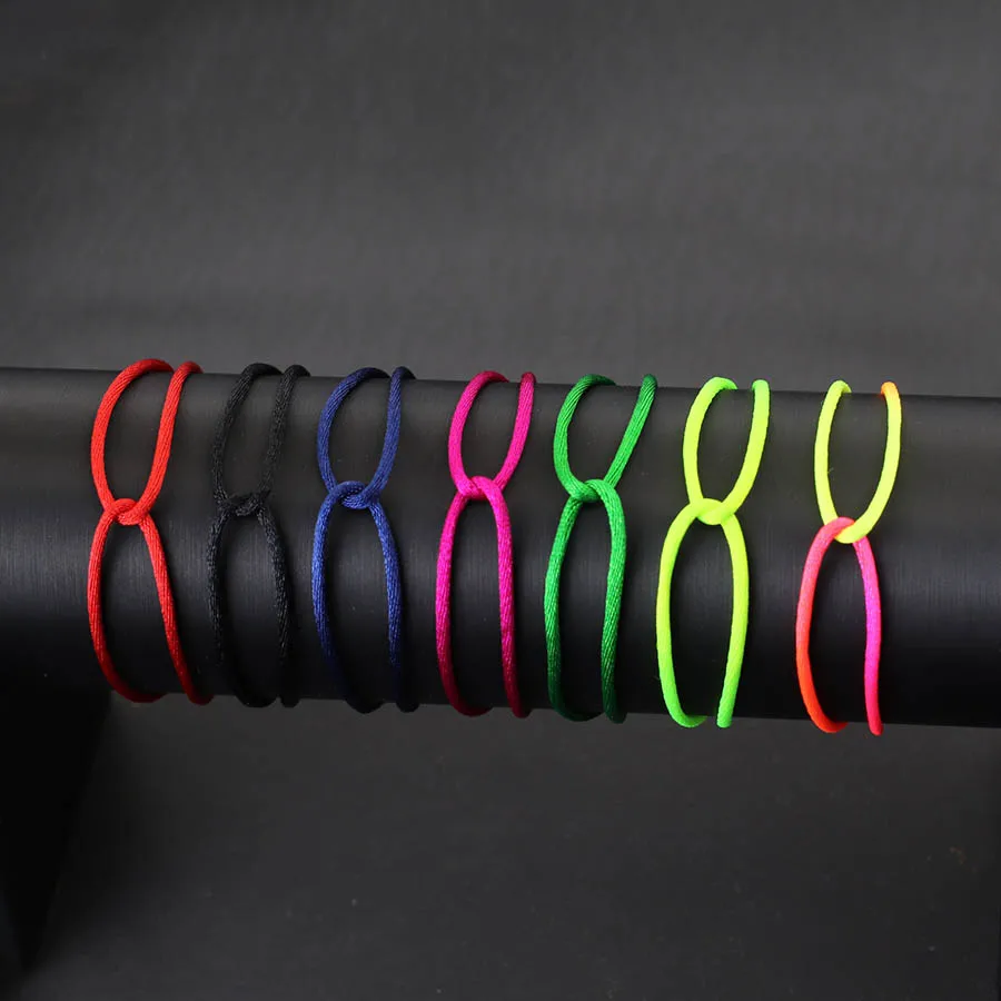 Multicolor 2mm Grade A Thin Rope Bracelet Unisex Handmade Adjustable Simple Silk Cord Braclet Holiday Casual Beach Couple Joias