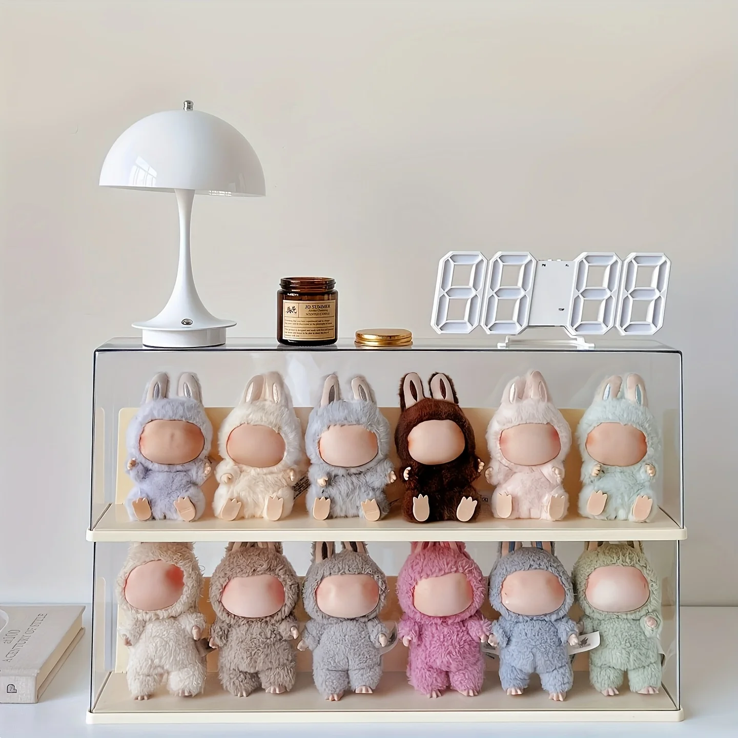 Extended Transparent Display Box, Suitable for Labubu Dolls - Dustproof, Accommodating 6 Pieces for Showcasing Cute Characters
