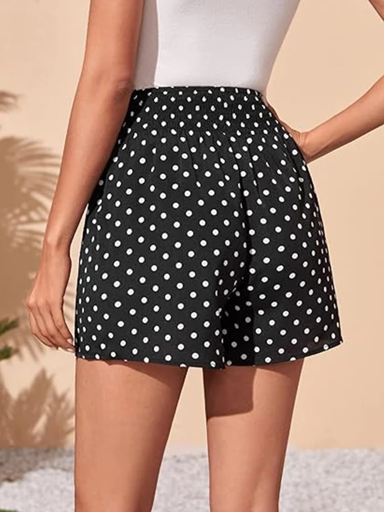 2024 Summer Black Polka Dot Comfort Short Women\'s Fashion Hot Shorts