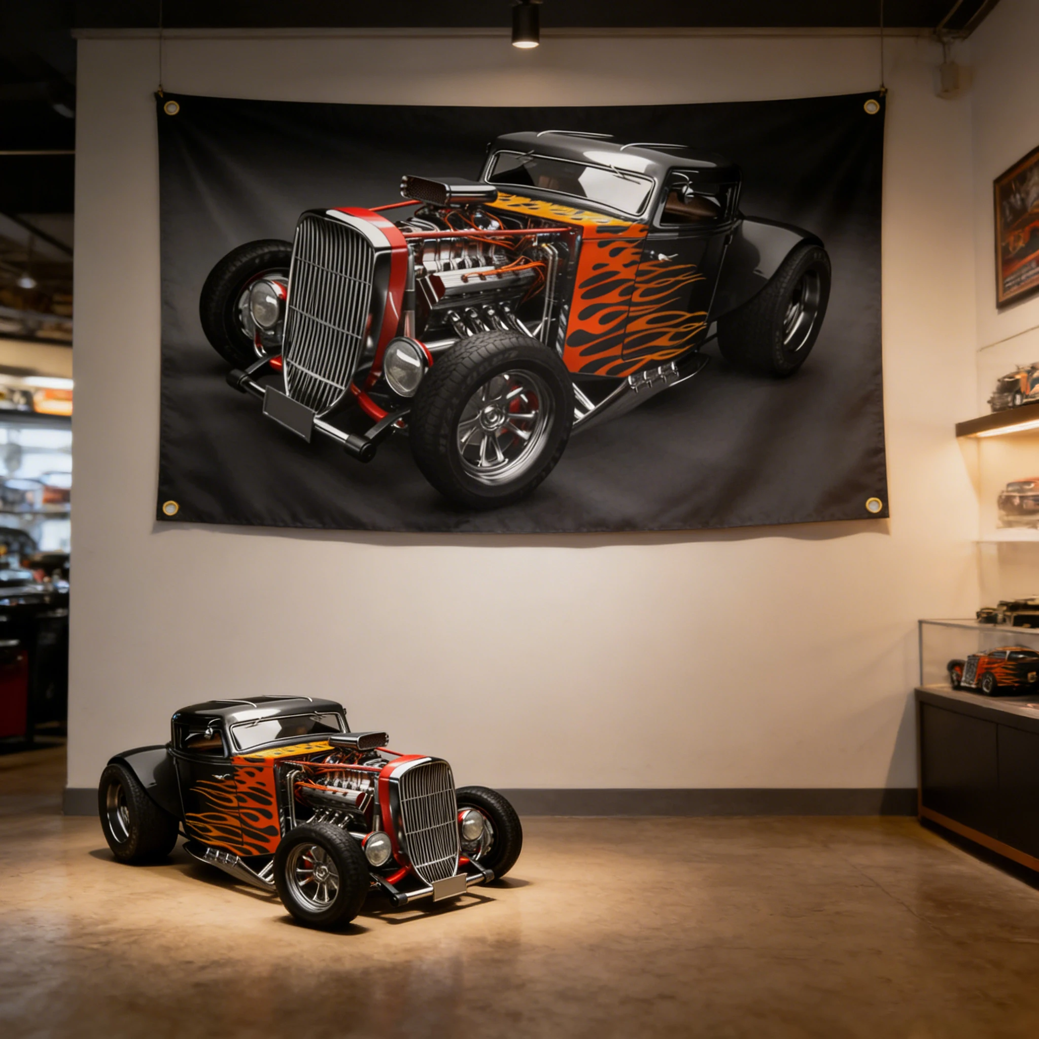 1932 Flathead Roadster Rat rod Car Flag Tapestry 3x5ft 90x150cm Polyester Banner For Bedroom Man Cave Home Garden Decor