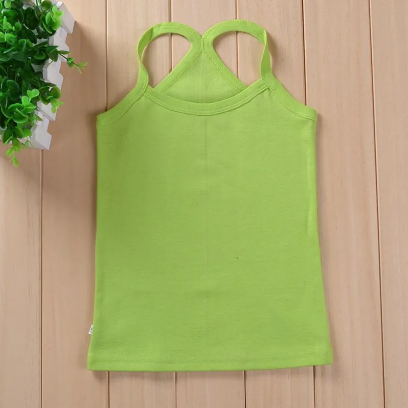 2-6T Summer Girls String Strappy Tops Baby Children Cotton Camisole T-shirt Kids Sleeveless Vest Cotton Tank Top Undershirts