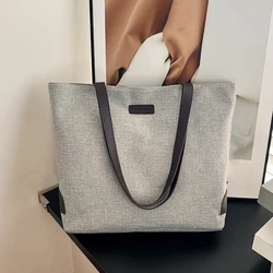 New Large Capacity Canvas Handbag for Commuting Office Women's Shopper Tote Bag College Student Shoulder Bag Books Pack