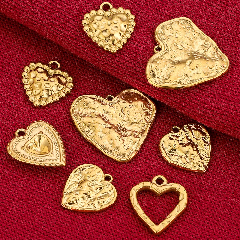5pcs Stainless Steel Charms Love Hollow Heart Frame Metal Charm for Necklaces Jewelry Earrings Making Supplies Craft Wholesale