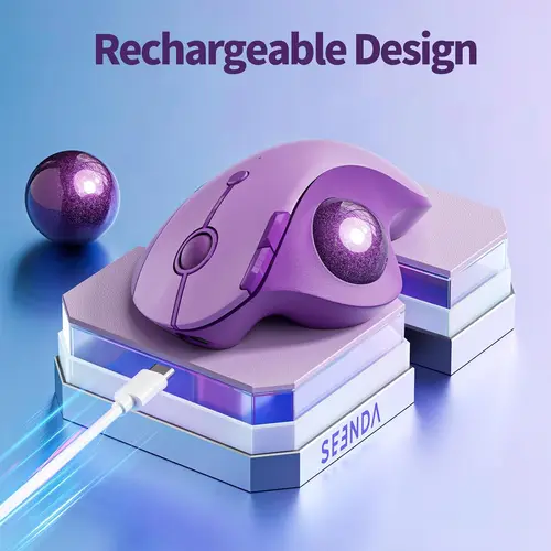 Imagen 2 del producto Seenda-ratón Trackball inalámbrico con Bluetooth, ergonómico, recargable, multidispositivos, para Mac, Android y Windows