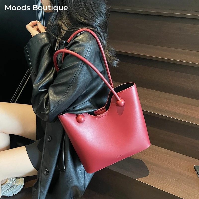 

Medium Size Tote Bag Set For Women Pure Color 2-IN-1 Big Capacity Handbags Underarm Shoulder Shopper Totes With Small Pouch 2025