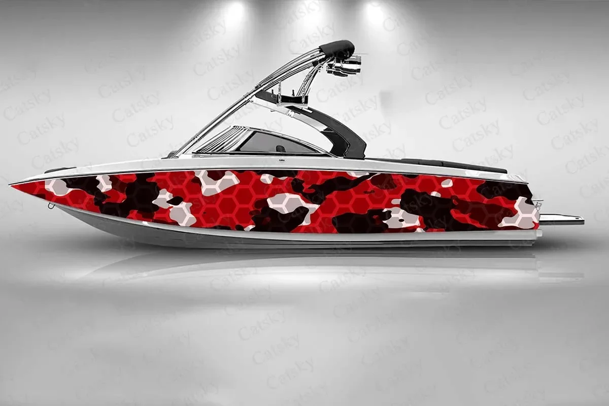 

Camouflage Design Graphic Stripe Concealed Boat Sticker Vinyl Ship Pontoon Deck Boat Fishing Decorative Pontoon Boats Decal