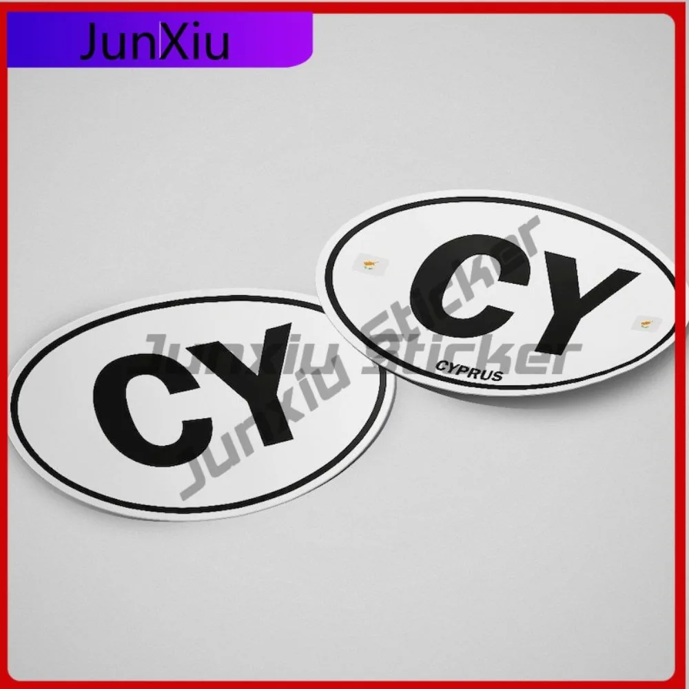 

Cyprus Flag Sticker Oval-shaped White and Black Country Creative Laptops Campers Scratch Proof Scratch Resistant Vehicle Decor