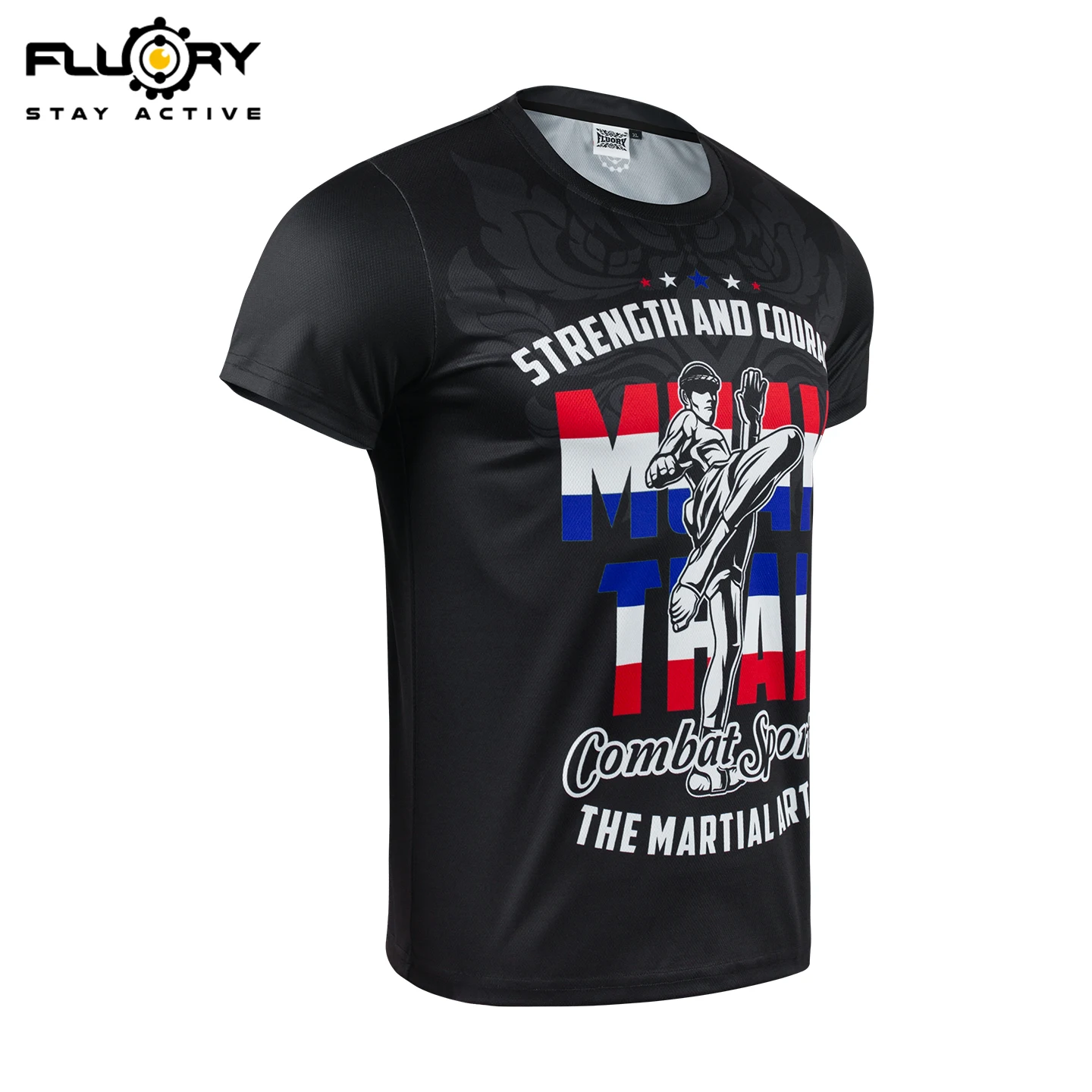 FLUORY Boxing Sports T-shirt, Breathable Micro Bullet Boxing Fighting Top, Boxing T-shirt