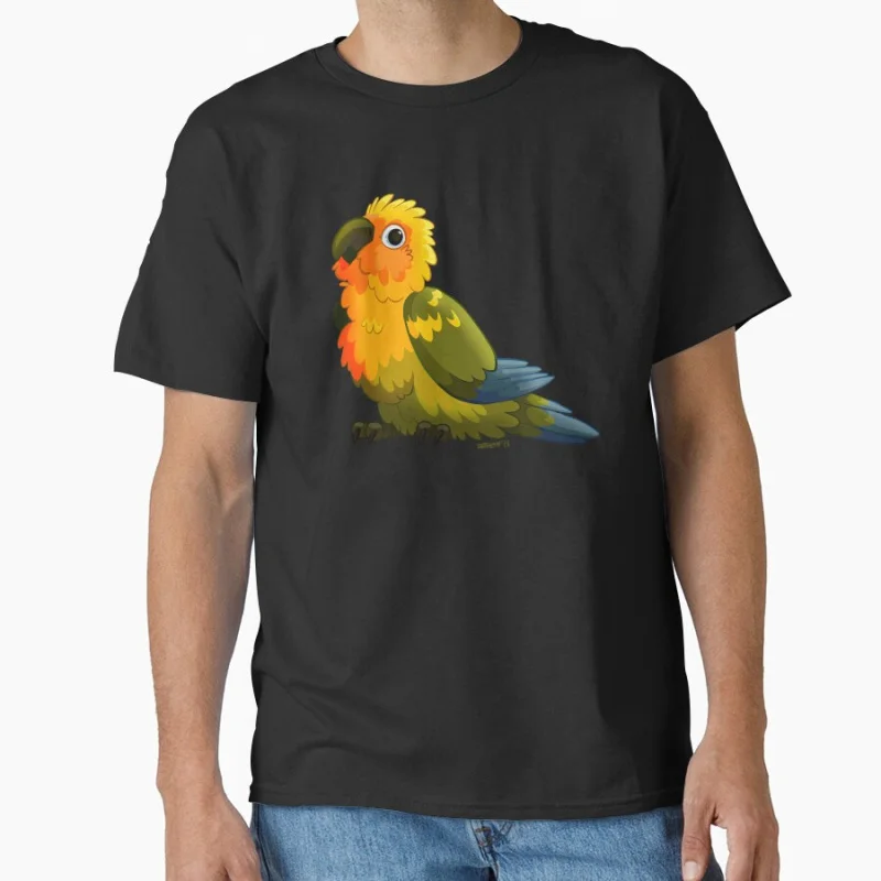 

Sun conure 1126 Cute Pet bird Gift T shirt for man Large size Tops Funny parrot Graphic Printed clothes