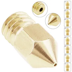 0.2 / 0.3 / 0.4 / 0.5 / 0.6 / 0.8 / 1mm 3D Printers Brass Nozzle Fit for Creality CR-10 / Ender 3 5, MK8 Extruder Nozzles