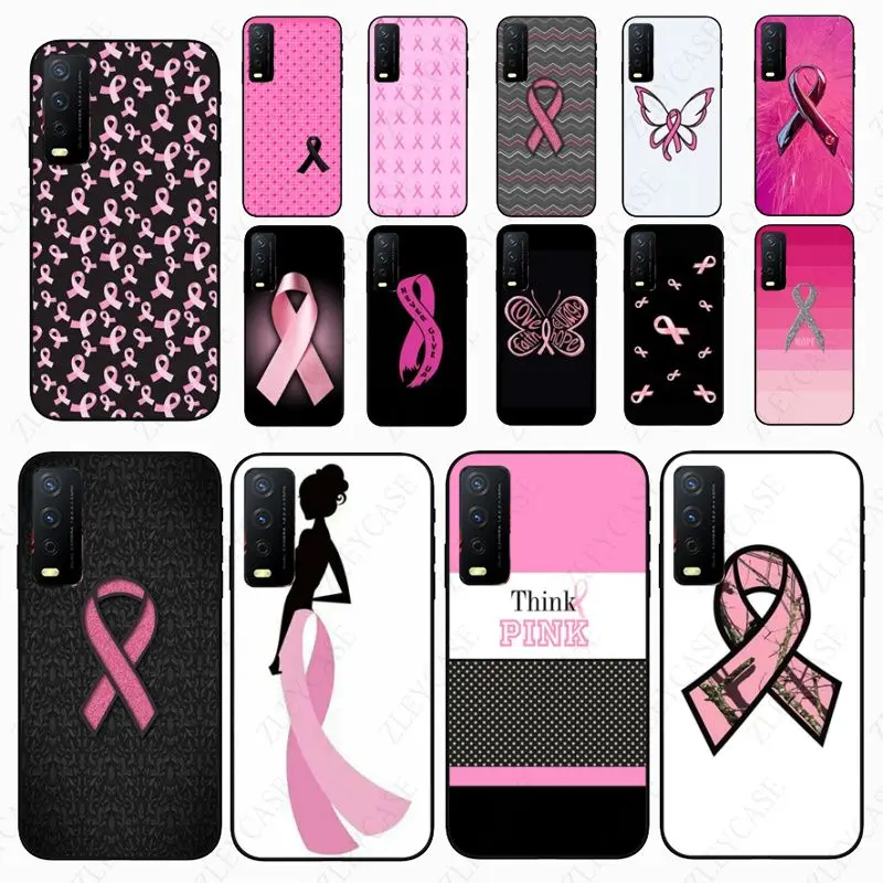 pink Ribbon Girl Breast Cancer Phone cover For vivo Y35 Y31 Y11S Y20S 2021 Y21S Y33S Y53S V21E V23E Y30 V27E 5G Cases coque