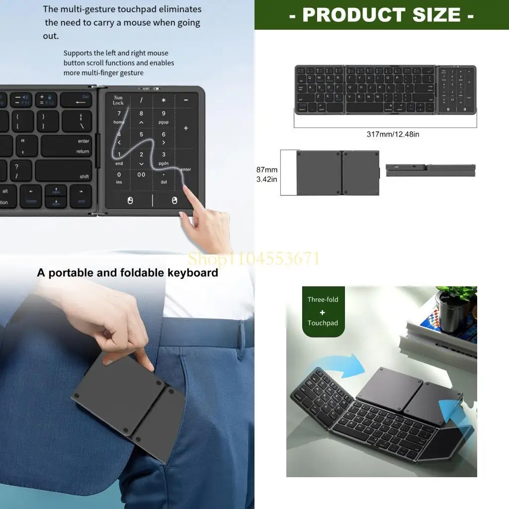 Best Seller 64Keys Ergonomic Portable Bluetooth-Compatible Keyboards With Touchpads Fast Charging for PC