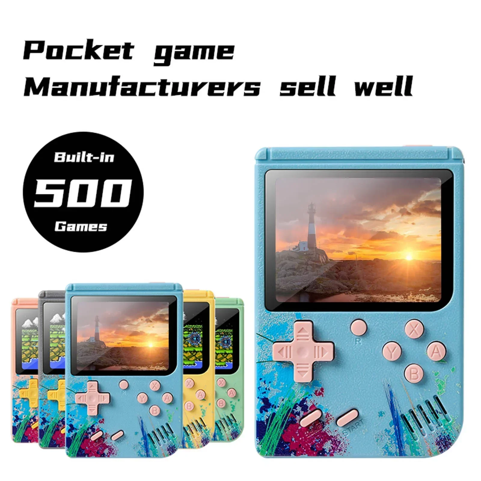 G50 Handheld Game Console 3inch Screen 500 Games Mini Pocket  Video Game Console Portable Retro Two-player Game Machine