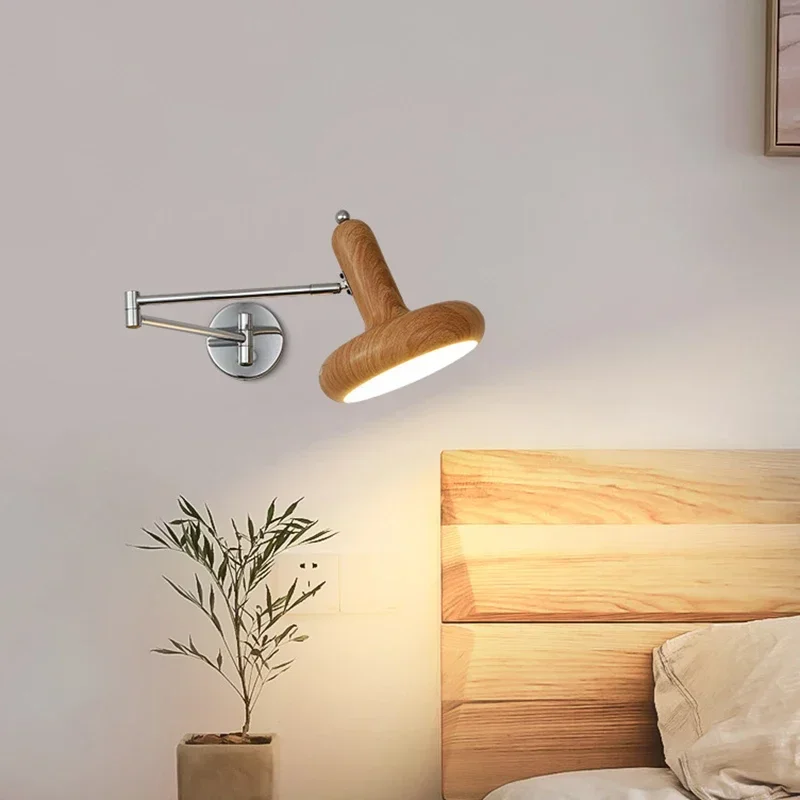 

Nordic LED Wall Lamp Minimalist Swing Arm Retractable Sconce For Bedroom Bedside Study Living Room Background Lighting Fixtures