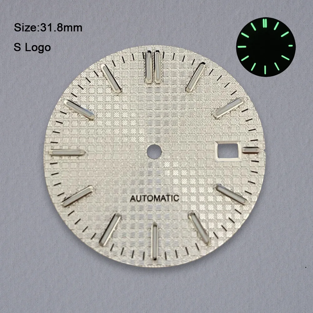 31.8 مللي متر S شعار الطلب مناسبة ل NH35/NH36 الحركة اليابانية الأخضر مضيئة ساعة عالية الجودة تعديل الملحقات