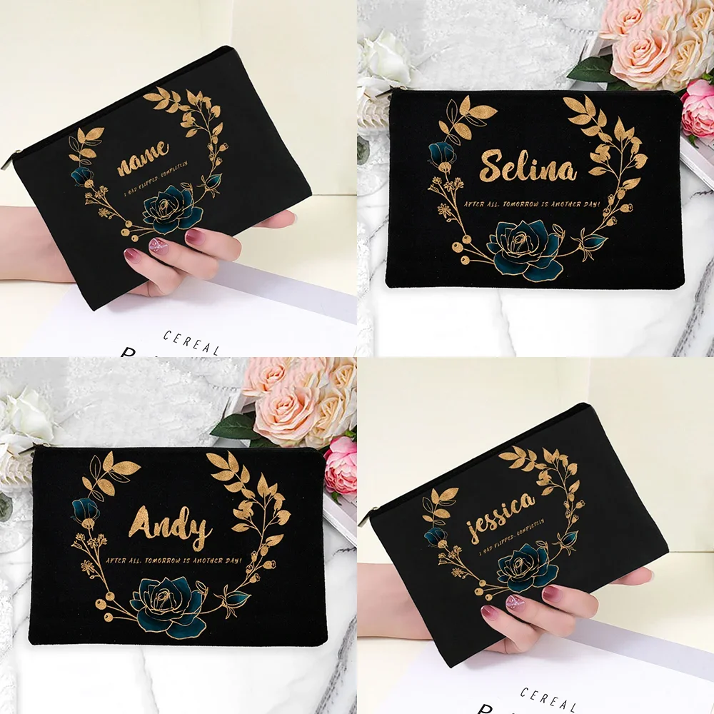 pochette trucco regali maestre  borse per il trucco Personalizzazione del nome Mini borsa personalizzabile cosmetica originale da donna Borsa da viaggio per trucco Astucci per matite Organizer Carry-on Scatola Kawaii