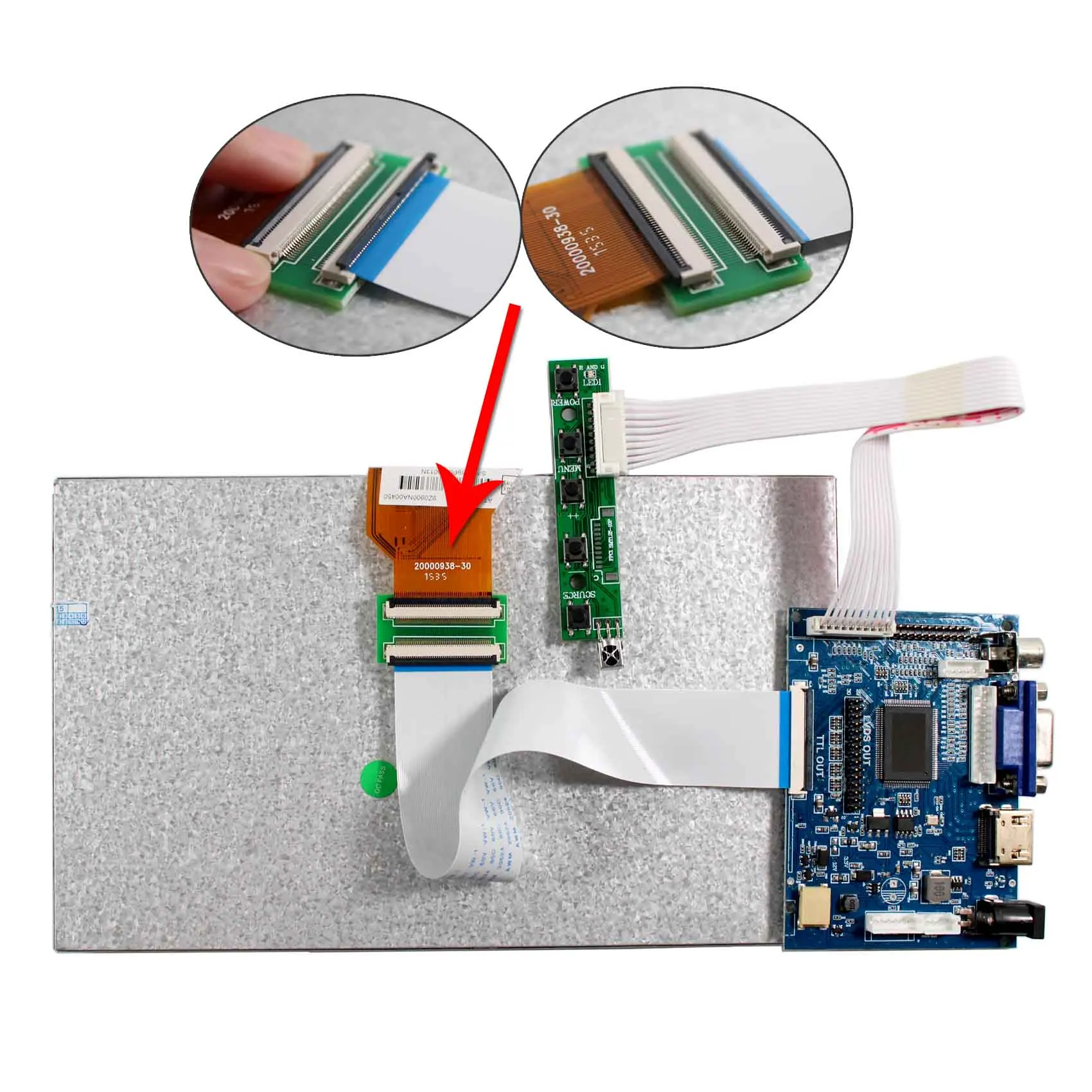 Lcd Multi Media Ad Displayer Lcd Module Display Screen 800X480 At090Tn10 9 Inch Lcd Panel With 50Pin Ttl Driver Board