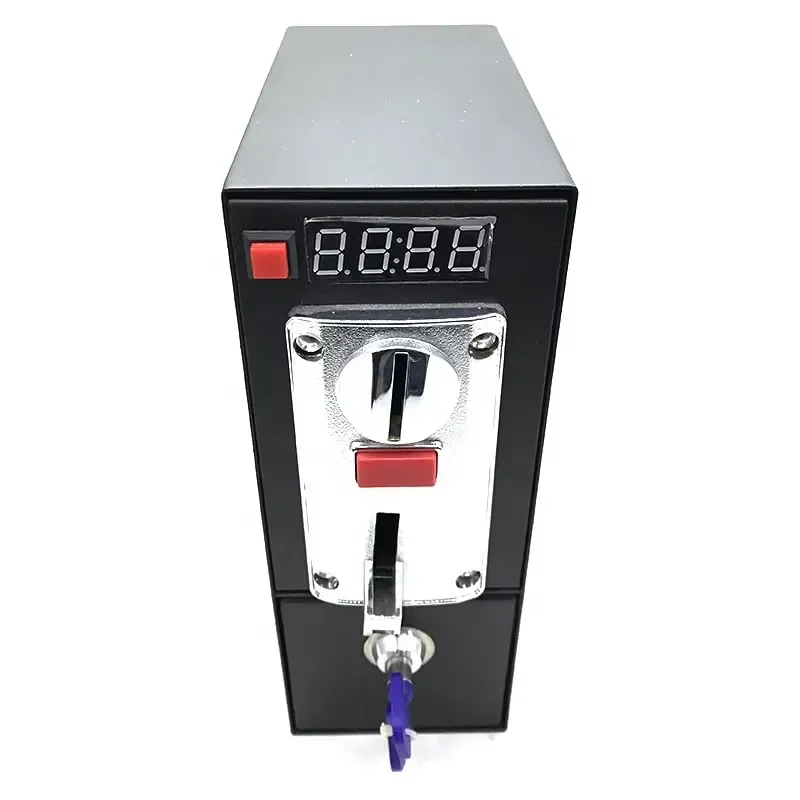 Coin-operated Timer Board Beach Shower Timer Control Box with Coin Acceptor Metal Black Zero Delay