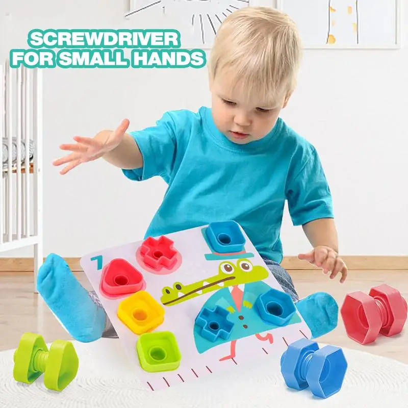 Screw Nut Toy Sensory Building Block Set Montessori Screw Matching Game Educational And Fun Nuts Bolts Sorting Learning Games