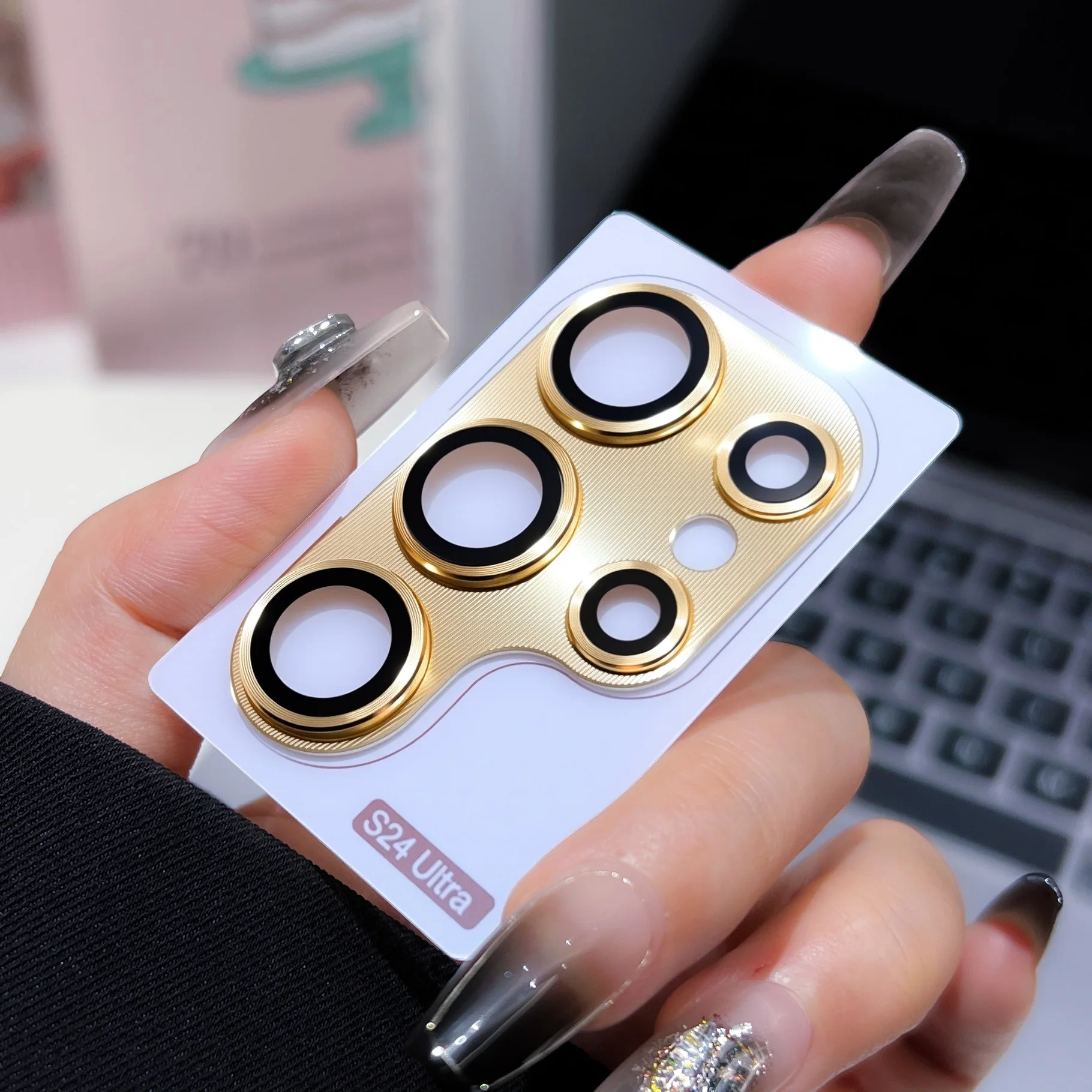 1Set Gold Color Lens Coating For Samsung Galaxy S26 UItra S25 S24 S23 Ultra Full Cover Metal Lens Protection Glass For S25 Plus