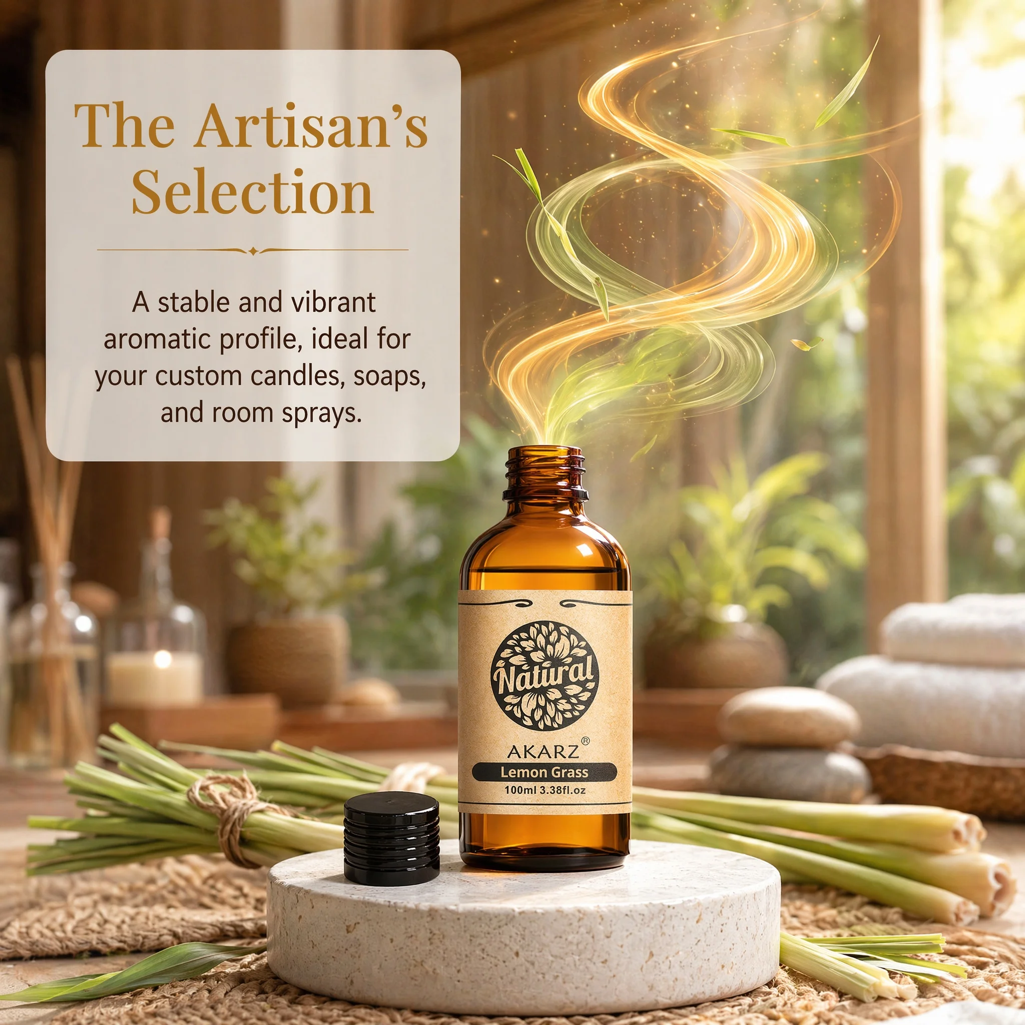 AKARZ Lemon Grass Essential Oil Natural Aromatherapy Prevent Beriberi Mosquito Repellent Relax Lemon Grass Oil