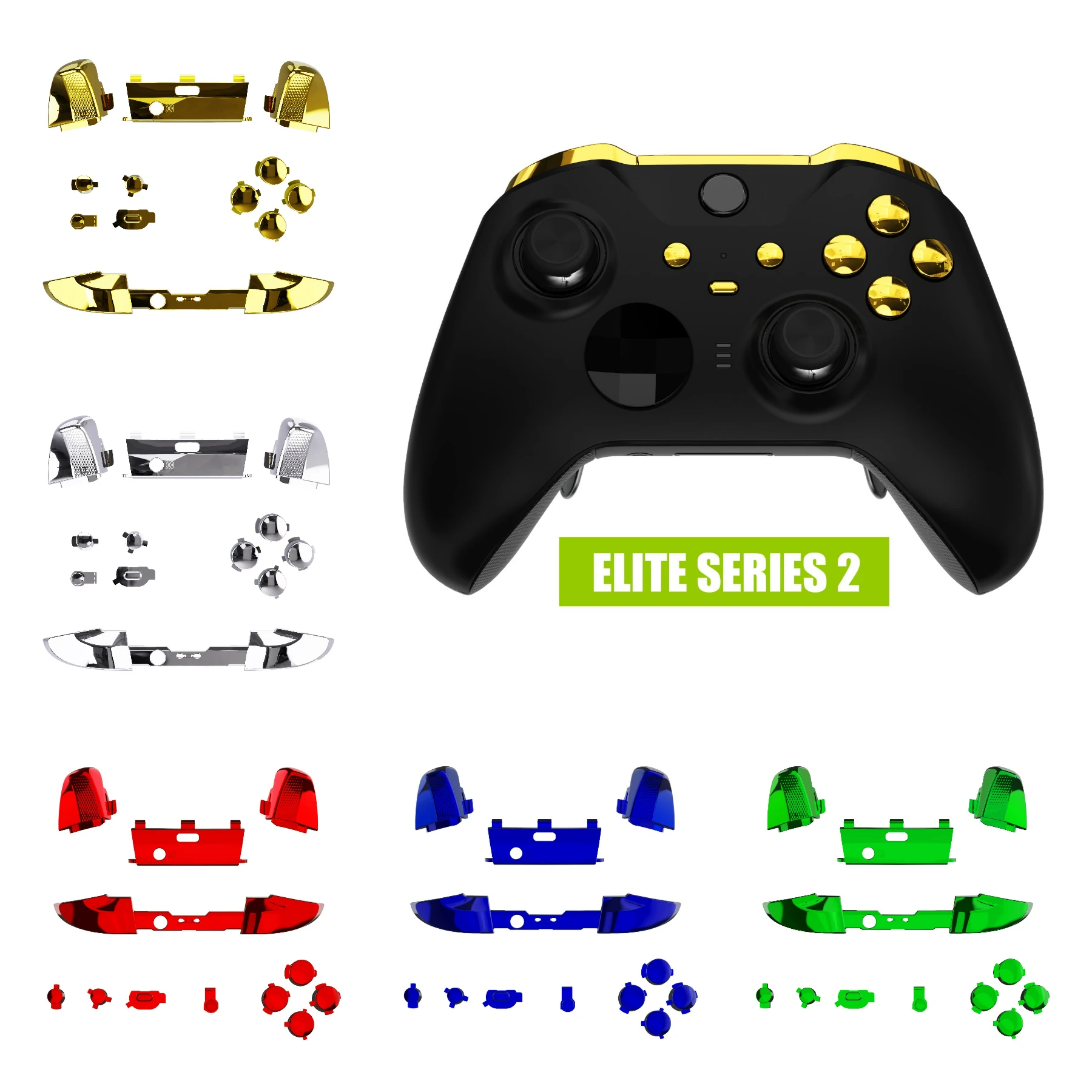 eXtremeRate Replacement Buttons LB RB LT RT Bumpers Triggers ABXY Start Back for X-box One Elite V2 Controller 1797