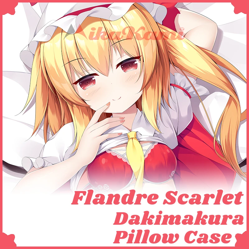 

Flandre Scarlet Dakimakura Touhou Project Sexy Pillow Case Hugging Cushion Cover Full Body Pillowcase Bedding Decor Home Otaku