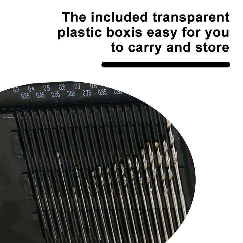 Full Grinding Mini Twist Drill 0.3-1.6mm 20PC Set Woodworking Plastic PVC Circuit Board Micro Drilling Tool