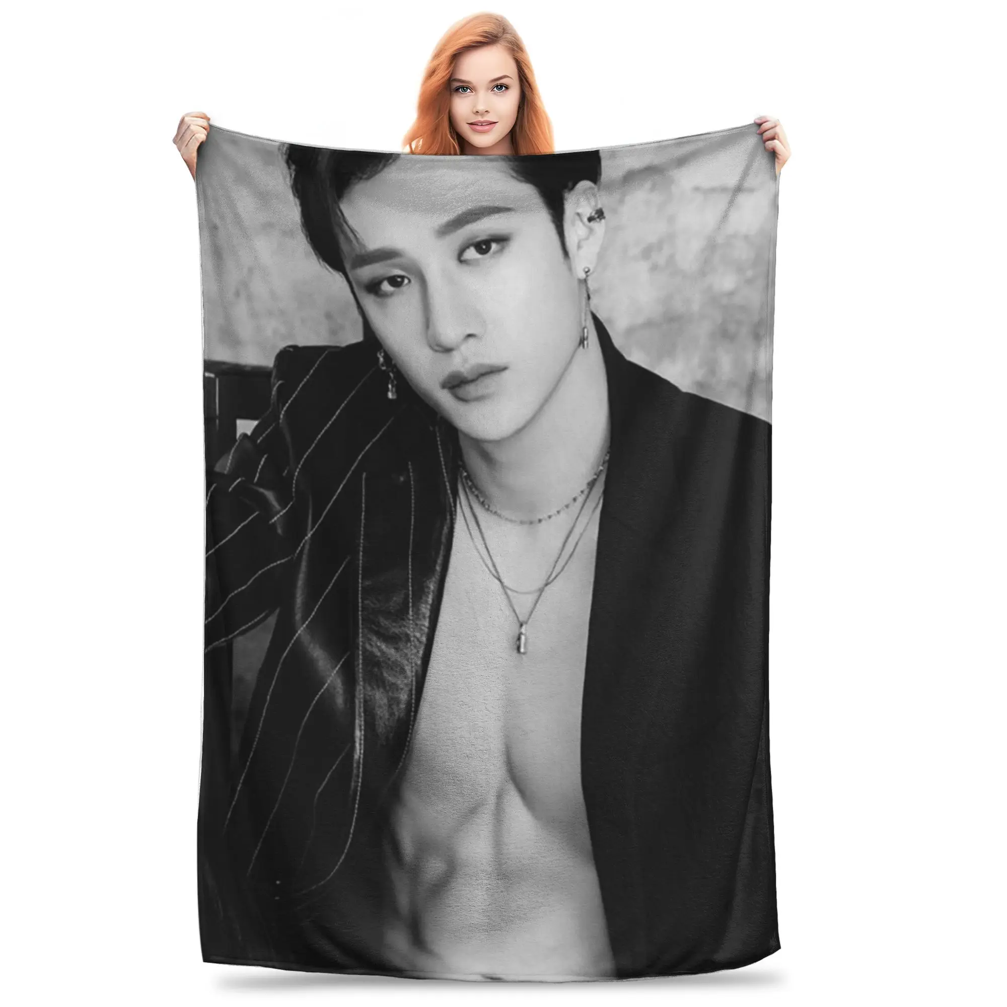 B-Bang C-Chan Blanket Soft Warm Flannel Throw Blanket Plush for Bed Living room Picnic Travel Home Sofa