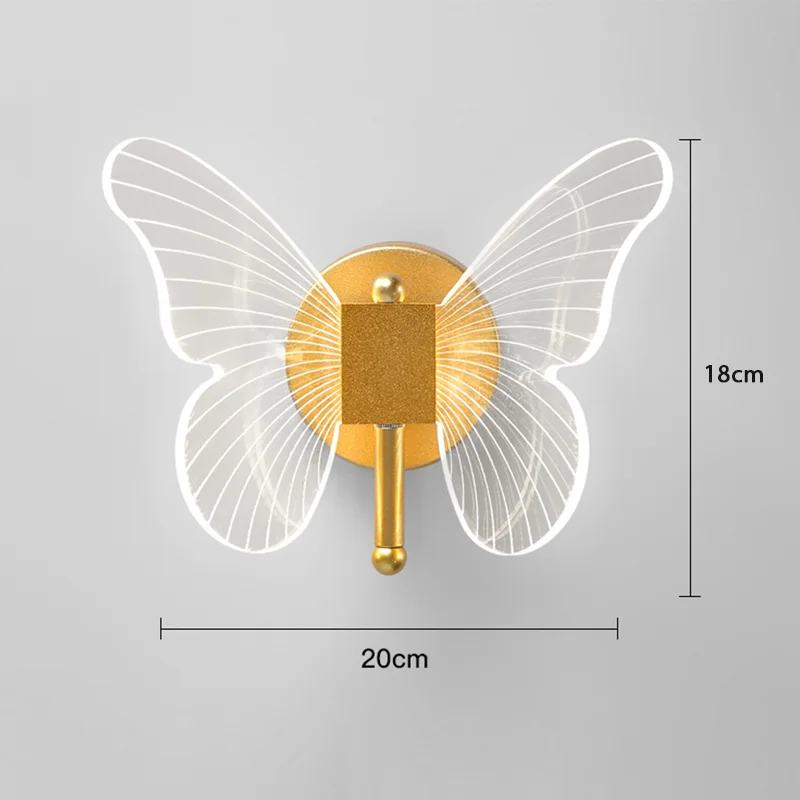 Butterfly Series Wall Lights Nordic Bedroom Bedside Luminaria Sconces LED Wall Lamps for Home Decors Acrylic Iron Lighting бра