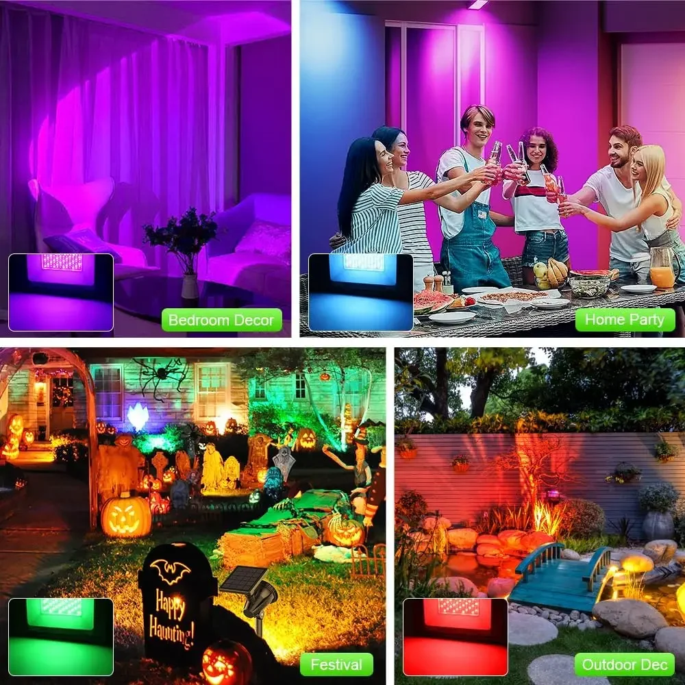 Rgb Outdoor Led Projector 220V Rgb Flood Light 10W 30W 100W 50W Waterproof Led Color Changing Rgb Spotlight Lamp Remote Control