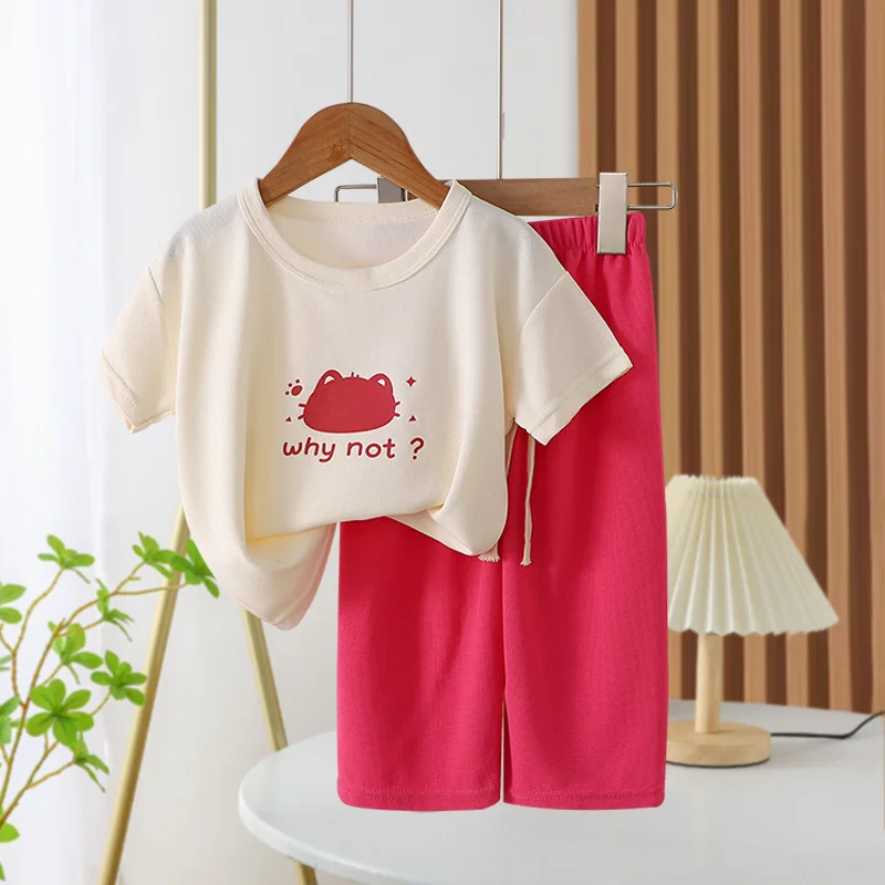 Leuke kinderkleding set babyjongen/meisje T-shirt + middenshorts zomerkleding cartoon casual meisjes trainingspak kinderen babykleding