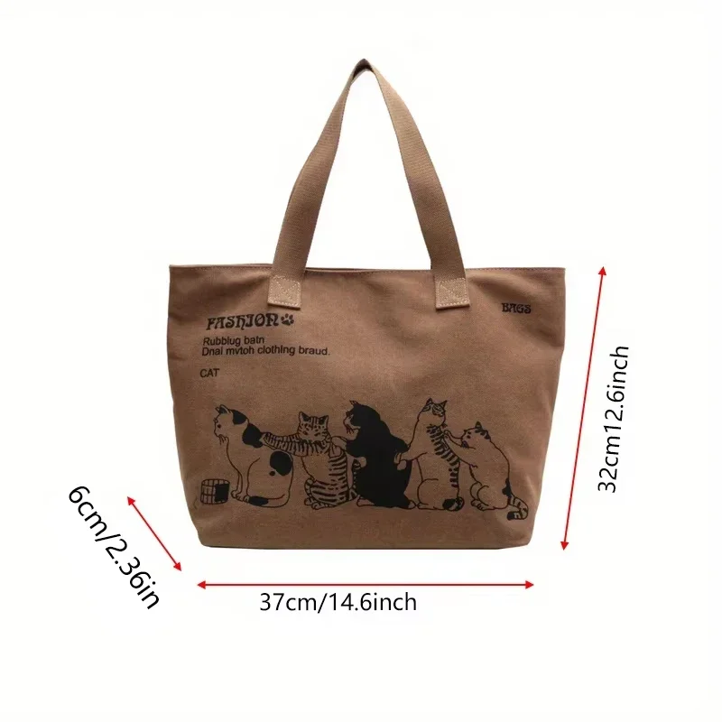 Women's Fashionable Canvas Tote Bag Spacious Durable Shoulder Bag with Zipper Closure Classic Design for Work view 5