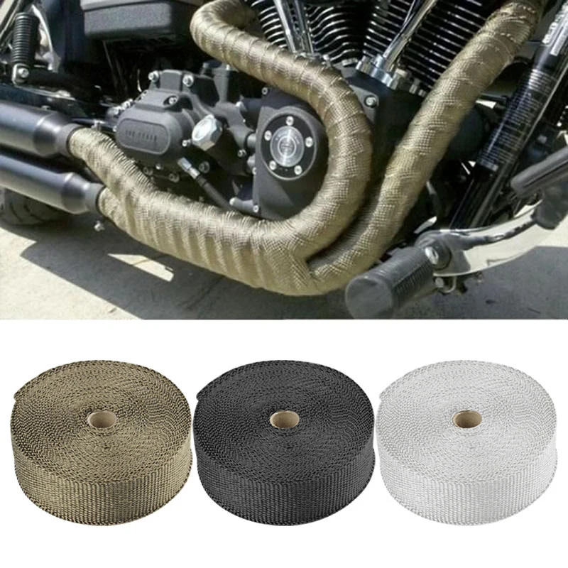 

Motorcycle Exhaust Thermal Tape Header Heat Wrap Resistant Ties Fiber Heat Insulation High Temperature Protection Parts