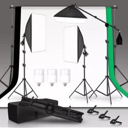 Fotografie Kit Achtergrond Frame Ondersteuning Softbox Verlichting Fotostudio Apparatuur Met 3 Stuks Achtergrond En Cantilever Statief