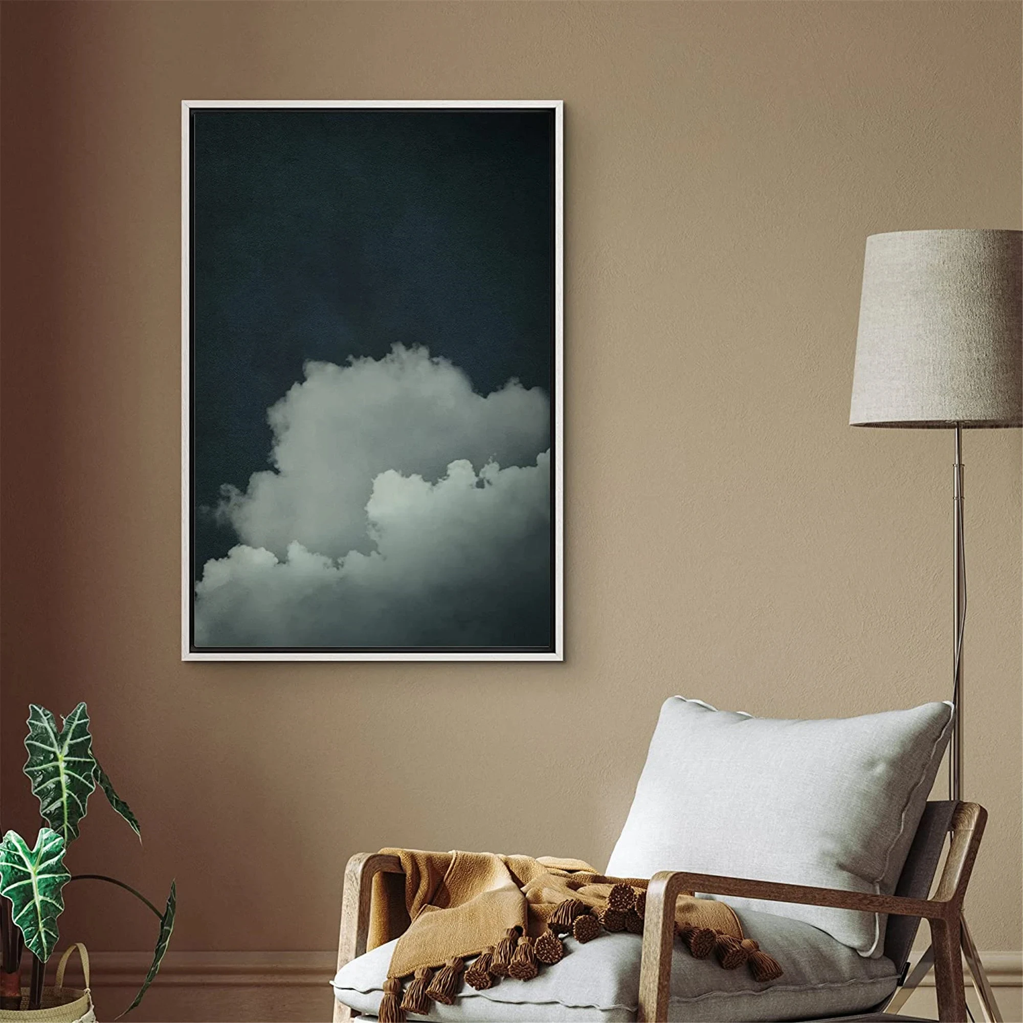 Beautiful White Cloud on Sky Canvas Prints Modern Minimalist Home Wall Art Poster Decoration for Living Room Bedroom