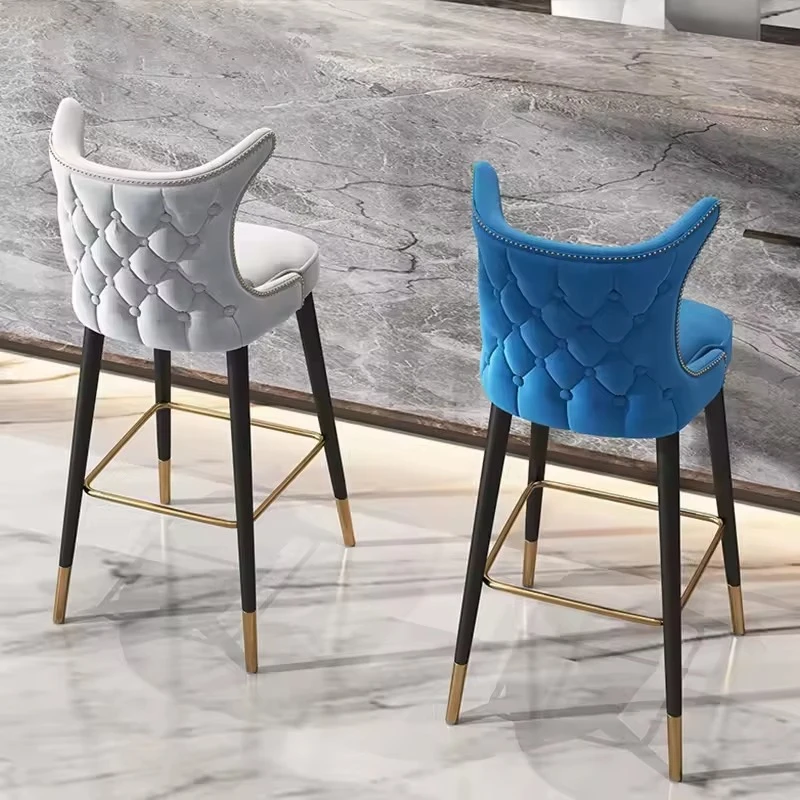 Modern Design Bar Chair Home High Stool Fabric Bar Chair Light Luxury