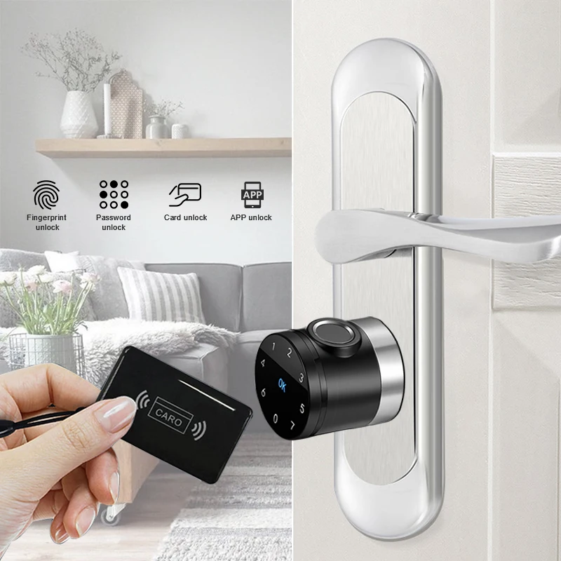 Fingerprint Keyless Electronic Password Card Home Smart Cylinder Lock