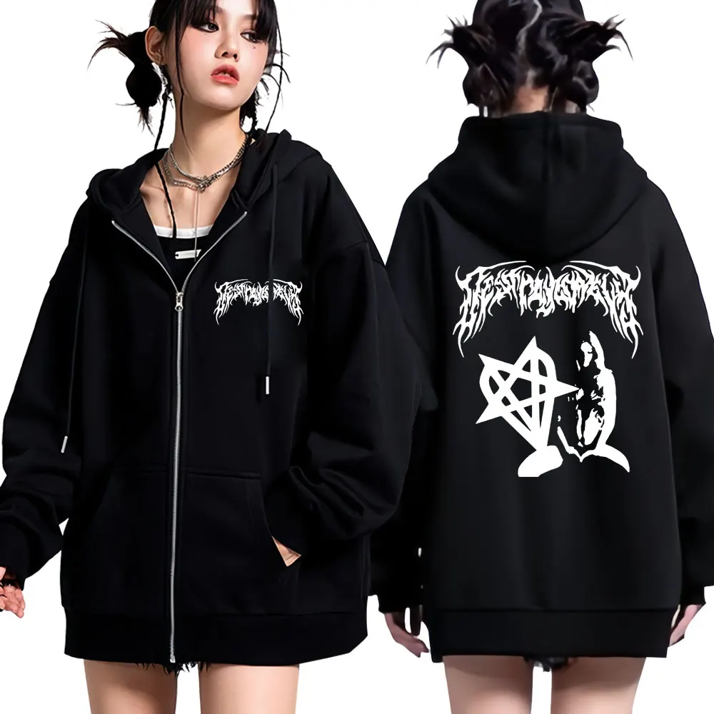 Rapper Vernietig Eenzame Rits Hoodie Mannen Vrouwen Mode Gothic Punk Vest Hoodies Hiphop Vintage Fleece Sweatshirt Jack Man