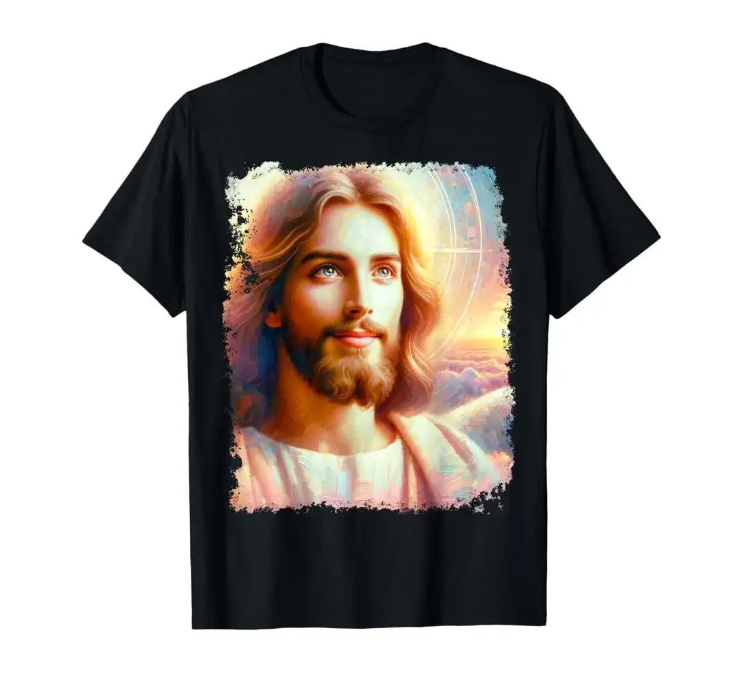 

Мужская футболка с христианским крестом Священного Писания в стиле ретро Y2K в стиле Харадзюку, хлопковый материал с короткими рукавами, подходит для мужчин и женщин