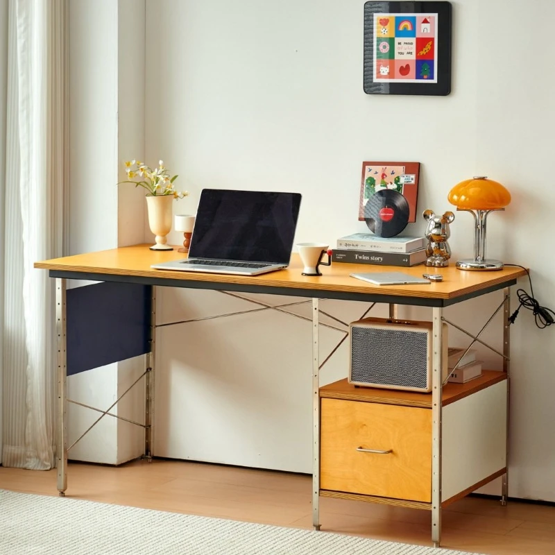 Minimalist Office Computer Desk File Cabinet Stainless Steel Desk Desk