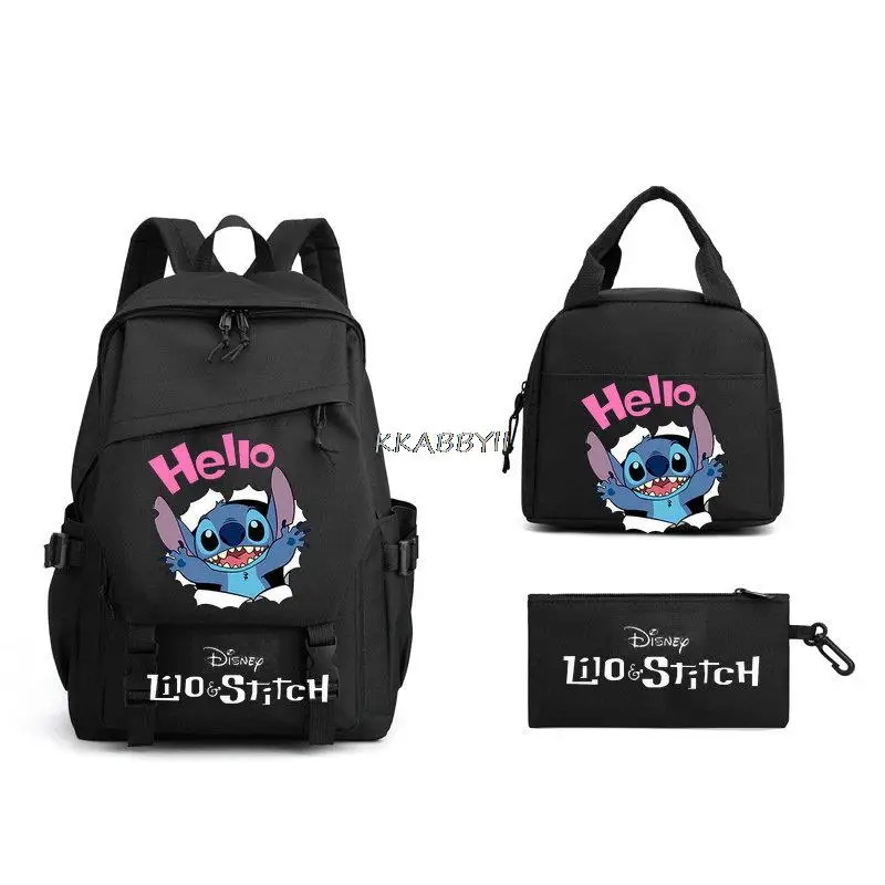 Lilo And Stitch Backpack 3pcs Teenager Girls Boys Kawaii Women Men Backpack Student Waterproof School Laptop Mochilas