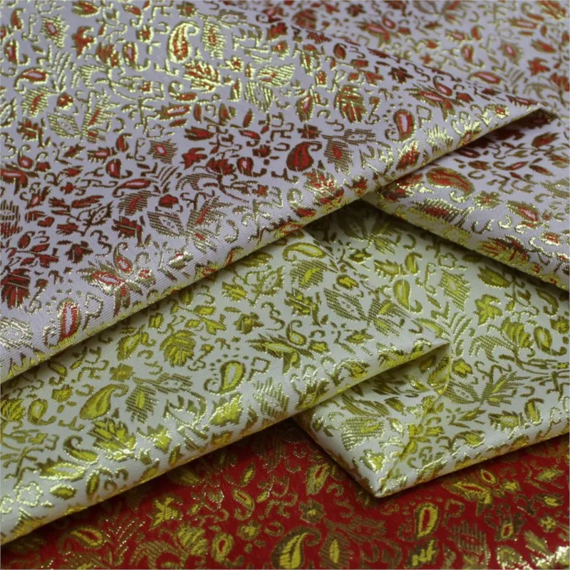 

Cheongsam and film lace decoration handcrafted gold silver thread jacquard brocade silk fabric