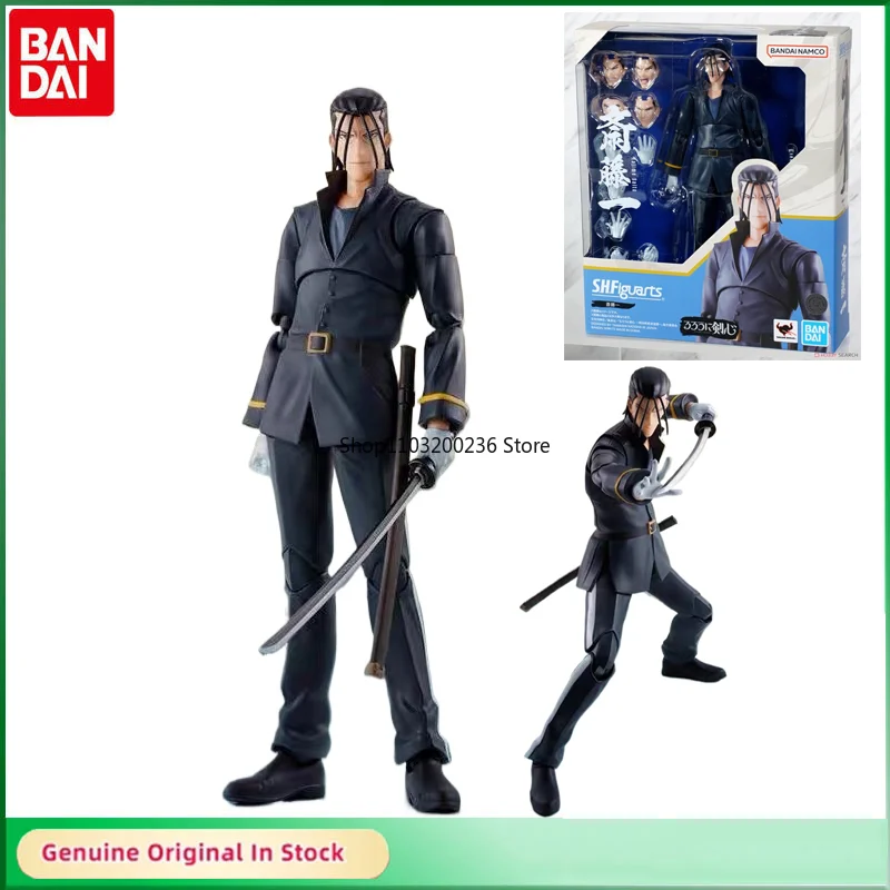 

Bandai Original S.H.Figuarts Rurouni Kenshin Saito Hajime Action Figure Active Joints Model Collectible Gift