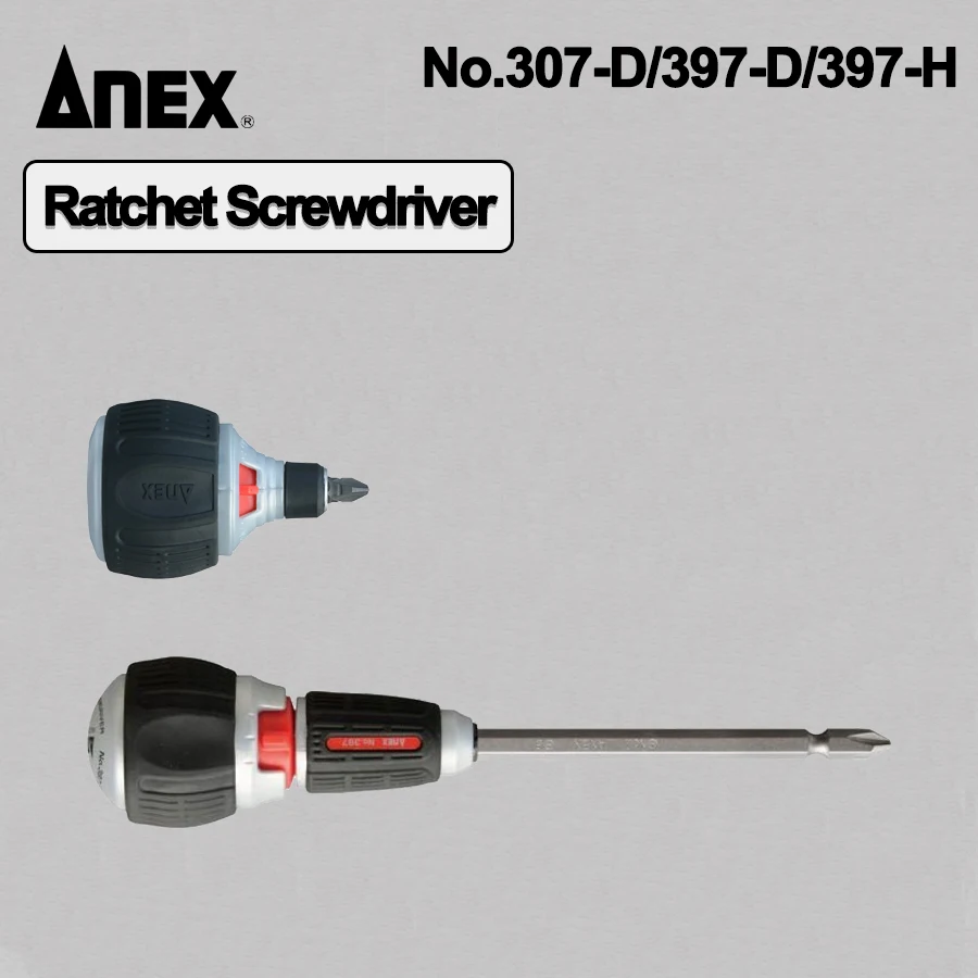 ANEX 307-D 397-D 397-H 72 Gear Ratchet Screwdriver Strong Magnetic Replaceable Bits Japan Repair Tools view 3