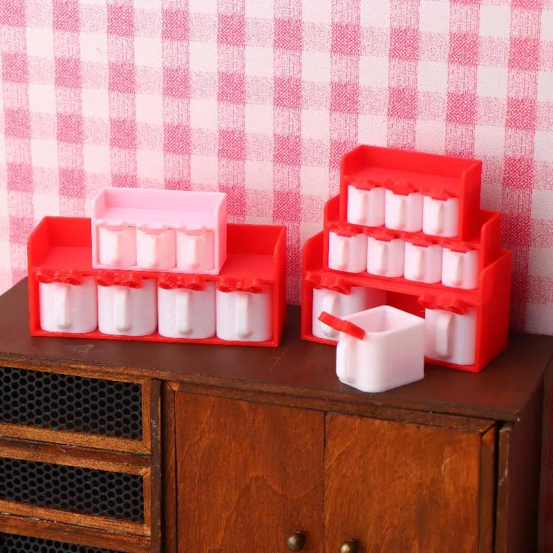 Mini pot d'assaisonnement de dessin animé pour maison de poupée, modèle de maison de poupée, décoration de cuisine, accessoires de scène, jouets de simulation, 1/12